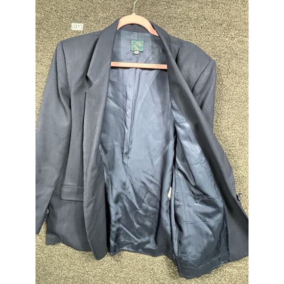 Vintage Pine Place 100% Wool Suit Jacket Blazer Womens Size 14 Blue USA Made - Picture 6 of 8